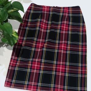 BB Dakota Red flannel pencil skirt.